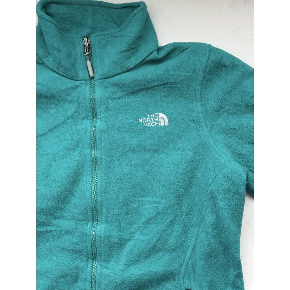 The North Face TNF Fleece Jacket Women Medium Full Zip Thick Teal Hike Fall